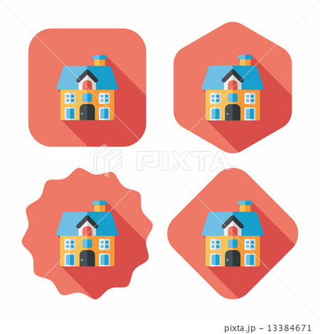 Building house flat icon with long shadow,eps10 Building house flat icon with long shadow,eps10 13384671