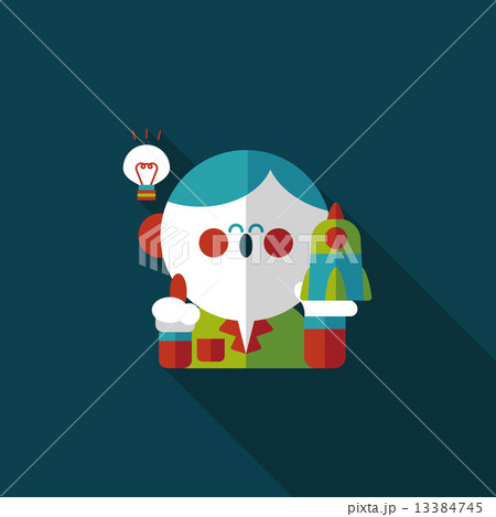 Space scientists flat icon with long shadow,eps10 13384745