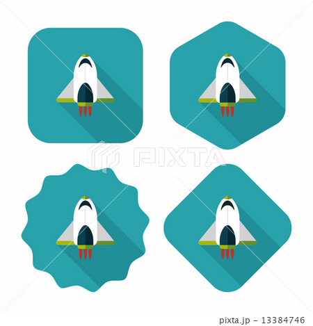 Spaceship flat icon with long shadow,eps10 13384746