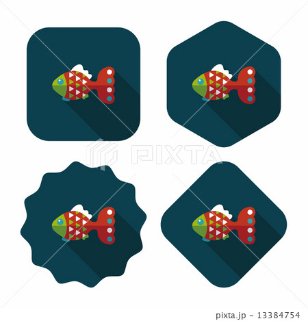 Pet fish flat icon with long shadow,eps10 13384754