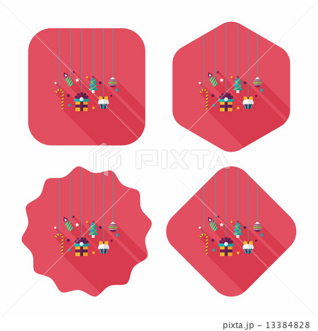 Christmas hanging flat icon with long shadow,eps10 Christmas hanging flat icon with long shadow,eps10 13384828