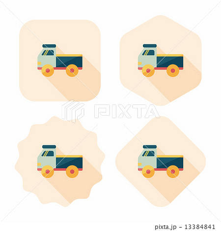Truck flat icon with long shadow,eps10 13384841