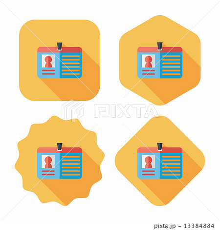 Identification card flat icon with long shadow 13384884