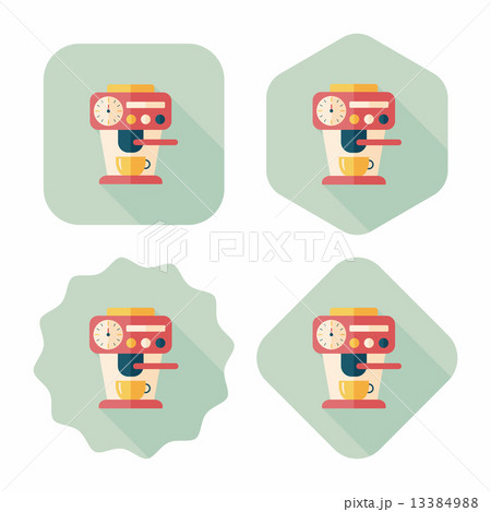 coffee machine flat icon with long shadow,eps10 13384988