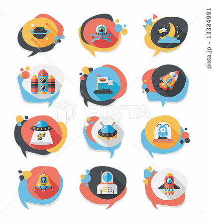 Space speech bubble flat design background set, eps10 13384991