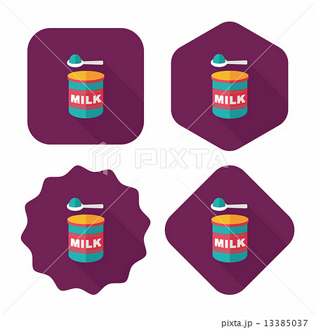 Powdered milk dairy food flat icon with long shadow,eps 10 13385037
