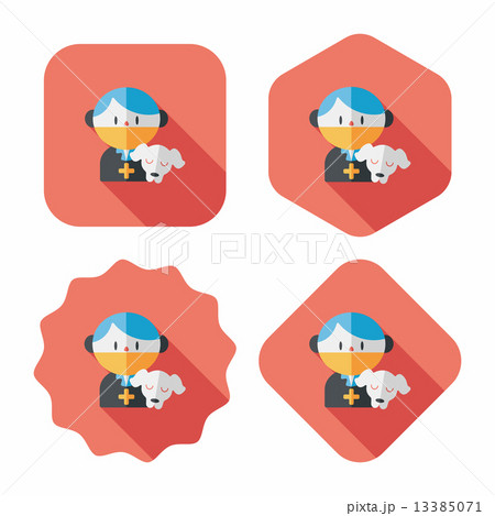 Pet vet and dog flat icon with long shadow,eps10 13385071