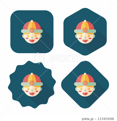 Chinese New Year boy flat icon with long shadow,eps10 Chinese New Year boy flat icon with long shadow,eps10 13385096
