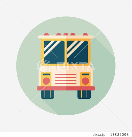 Transportation bus flat icon with long shadow,eps10 Transportation bus flat icon with long shadow,eps10 13385098