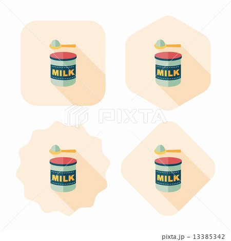 Powdered milk dairy food flat icon with long shadow,eps 10 13385342