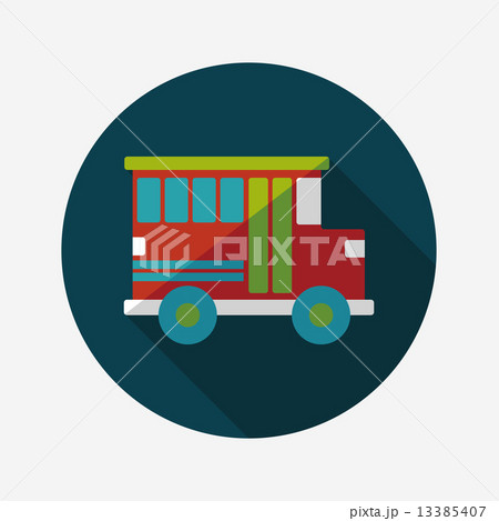 Transportation school bus flat icon with long shadow,eps10 13385407