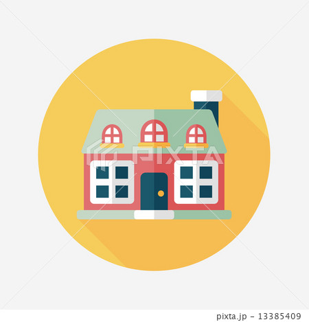 Building flat icon with long shadow,eps10 13385409