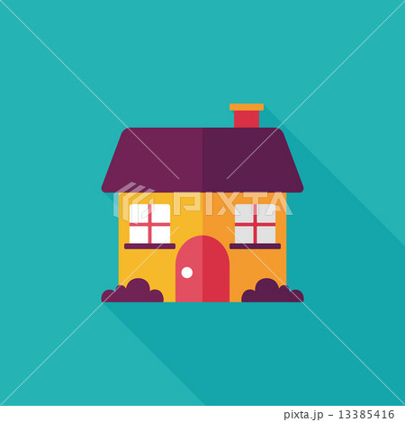Building house flat icon with long shadow,eps10 13385416