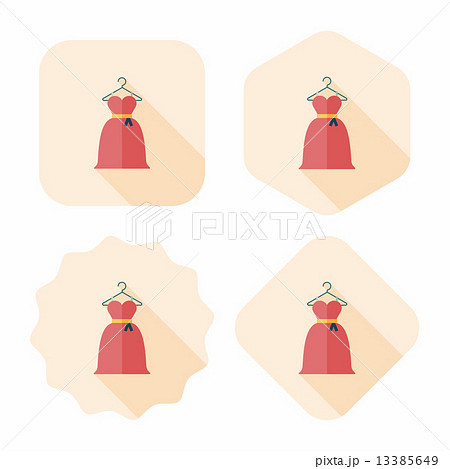 wedding dress flat icon with long shadow,eps10 13385649