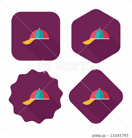 Peaked cap flat icon with long shadow,eps10 Peaked cap flat icon with long shadow,eps10 13385765