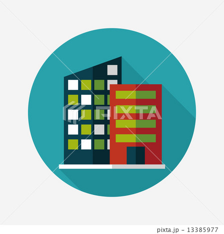 Building flat icon with long shadow,eps10 Building flat icon with long shadow,eps10 13385977