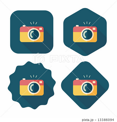 camera flat icon with long shadow 13386094