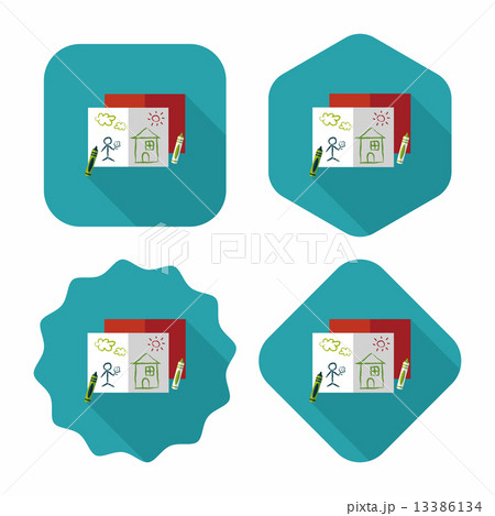 crayons flat icon with long shadow,eps10 crayons flat icon with long shadow,eps10 13386134