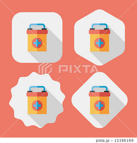 first aid kit flat icon with long shadow,eps10 13386169