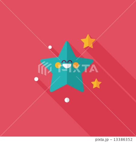 Space star flat icon with long shadow,eps10 13386352