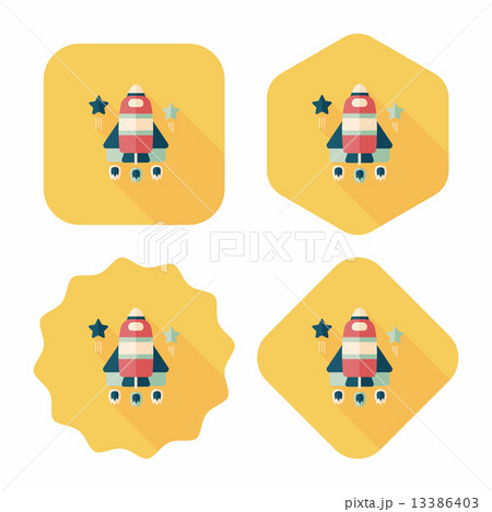 Space rocket flat icon with long shadow,eps10 13386403