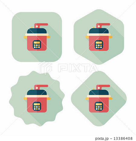 kitchenware rice cooker flat icon with long shadow,eps10 kitchenware rice cooker flat icon with long shadow,eps10 13386408