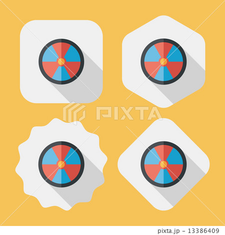 Radiation flat icon with long shadow,eps10 13386409