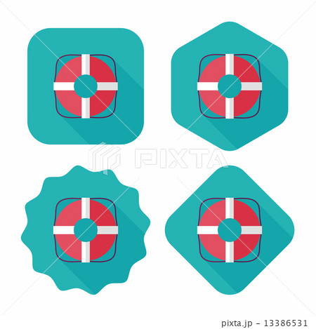 Lifebuoy flat icon with long shadow,eps10 13386531