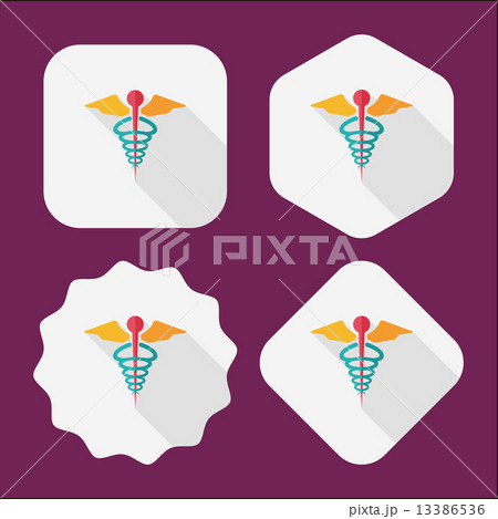 medical flat icon with long shadowのイラスト素材 [13386536] - PIXTA