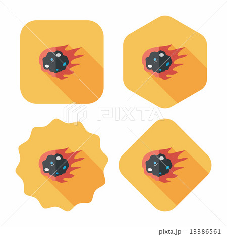 Space Meteorite flat icon with long shadow,eps10のイラスト素材 [13386561] - PIXTA