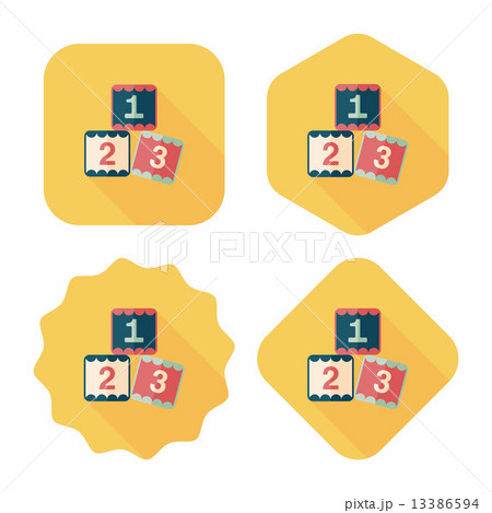 123 blocks flat icon with long shadow,eps10 123 blocks flat icon with long shadow,eps10 13386594