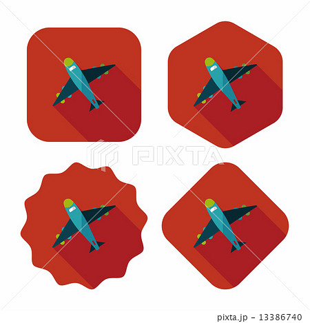 airplane flat icon with long shadow airplane flat icon with long shadow 13386740
