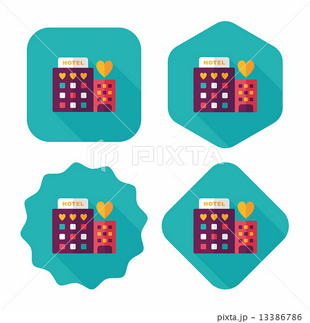 Valentine's day hotel flat icon with long shadow,eps10 Valentine's day hotel flat icon with long shadow,eps10 13386786