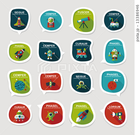 Space speech bubble flat design background set, eps10 13386946