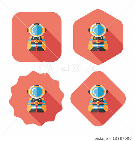 Space Astronaut flat icon with long shadow, eps10 13387006