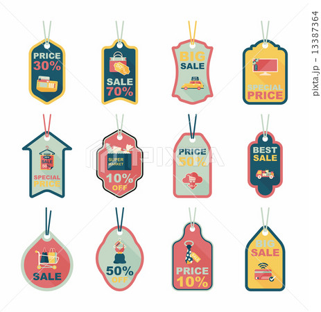 shopping tag banner flat design background set, eps10 shopping tag banner flat design background set, eps10 13387364