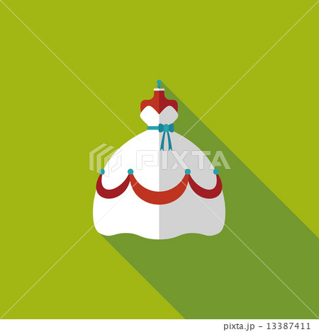 wedding dress flat icon with long shadow,eps10 13387411