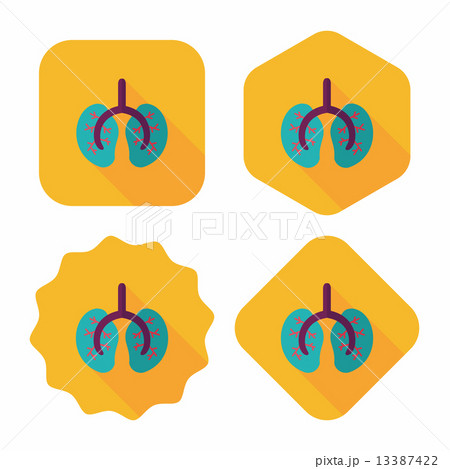 Lungs flat icon with long shadow Lungs flat icon with long shadow 13387422