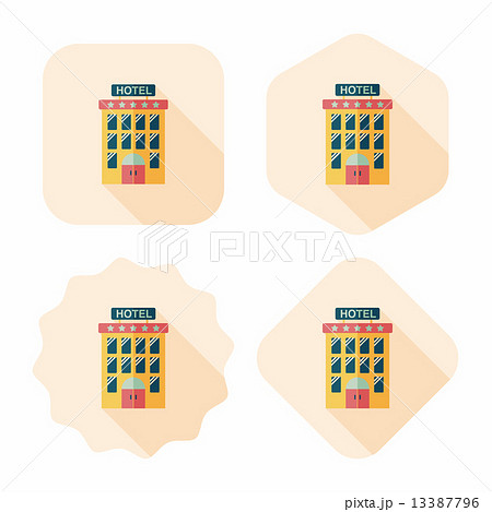 Building hotel flat icon with long shadow,eps10 13387796