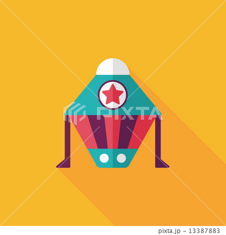 Spaceship flat icon with long shadow,eps10 13387883