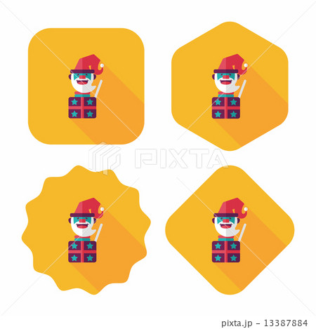 Santa Claus flat icon with long shadow, eps10 13387884
