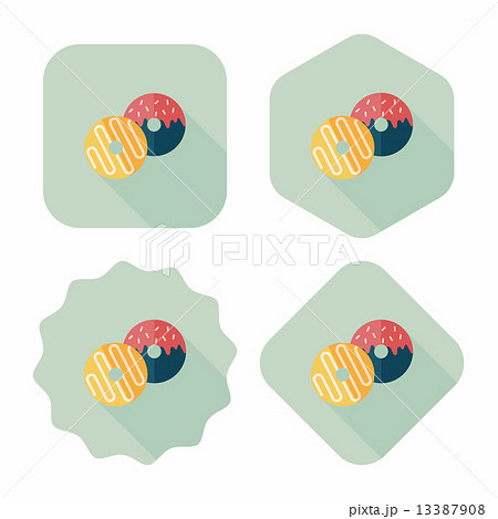 Donut flat icon with long shadow,eps10 Donut flat icon with long shadow,eps10 13387908