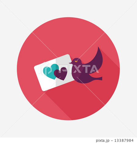 wedding invitation flat icon with long shadow,eps10 13387984
