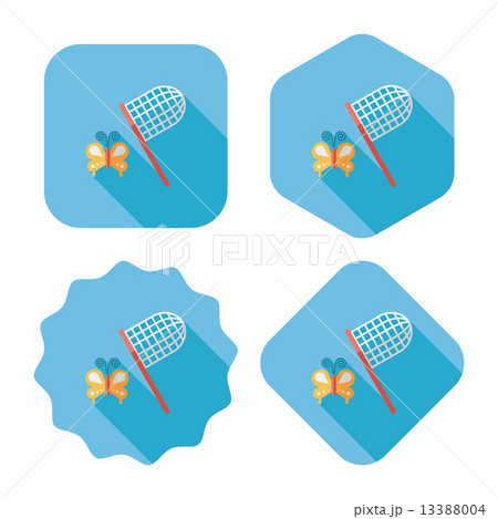 butterfly net flat icon with long shadow,eps10 13388004