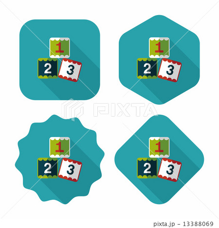 123 blocks flat icon with long shadow,eps10 123 blocks flat icon with long shadow,eps10 13388069