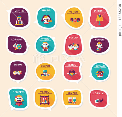 Wedding speech bubble flat design background set, eps10 13388230