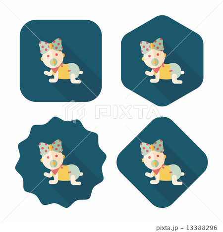 baby rattle flat icon with long shadow,eps10 13388296