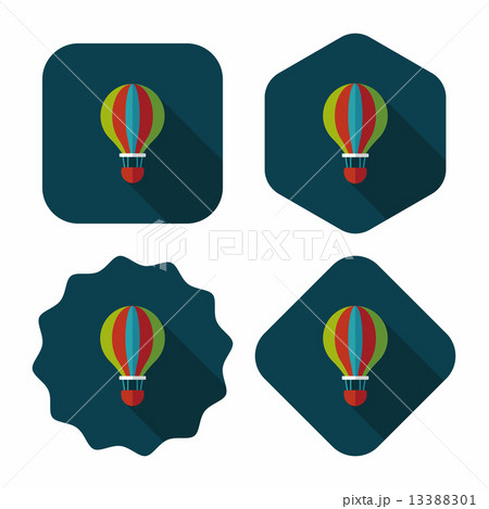 Transportation hot air ballon flat icon with long shadow,eps10 13388301