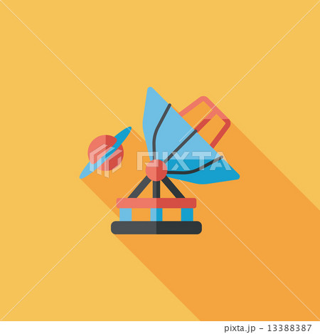 Space Telescope flat icon with long shadow,eps10 13388387