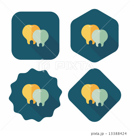 Tooth flat icon with long shadow 13388424